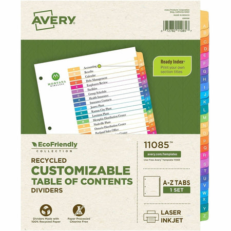 Avery coFriendly Recycled A-Z Dividers, 26 Tabs (11085) - 2000