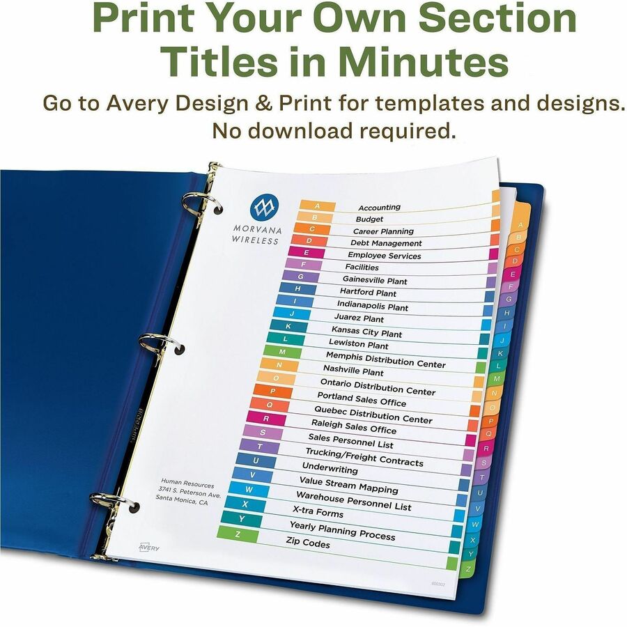 Avery coFriendly Recycled A-Z Dividers, 26 Tabs (11085) - Alternate-Image4