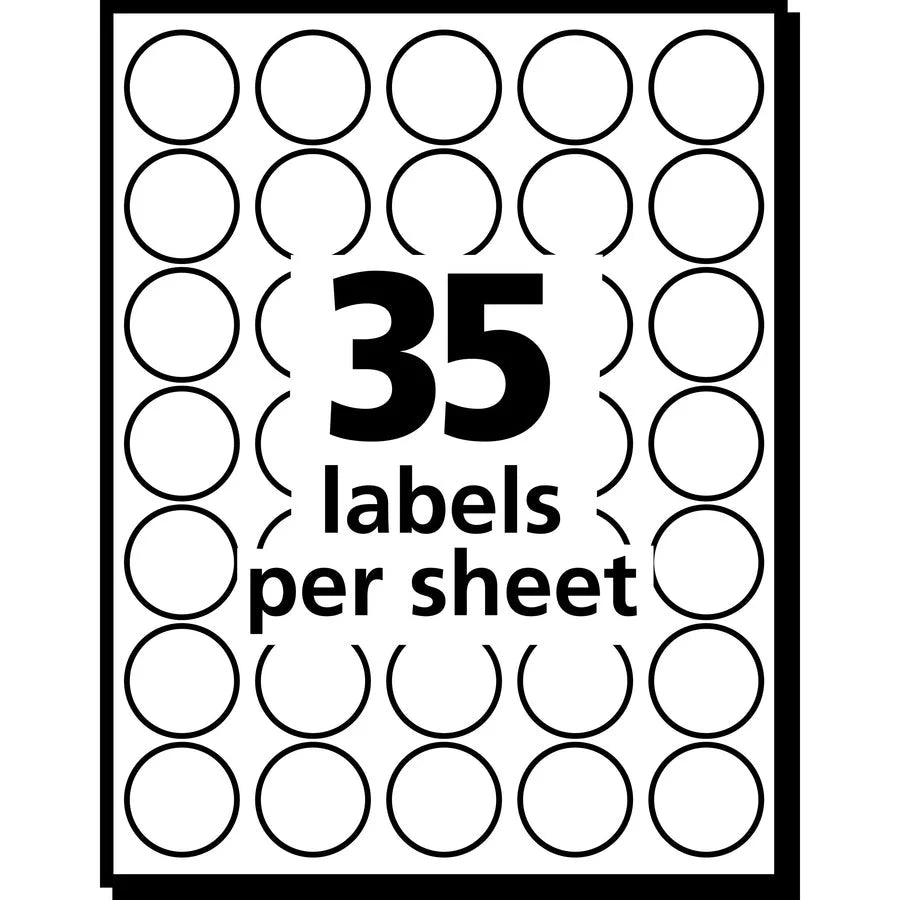 Avery Color Coded Labels: 3/4’’ Round Removable Adhesive Film 1015 Labels/Pack - Color-Coding Labels