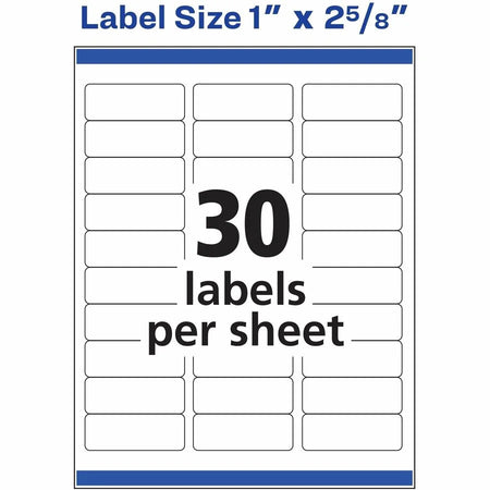 Avery Color Printing Labels: 1x2-5/8’’ Inkjet White Paper - 600 Labels - Address / Shipping