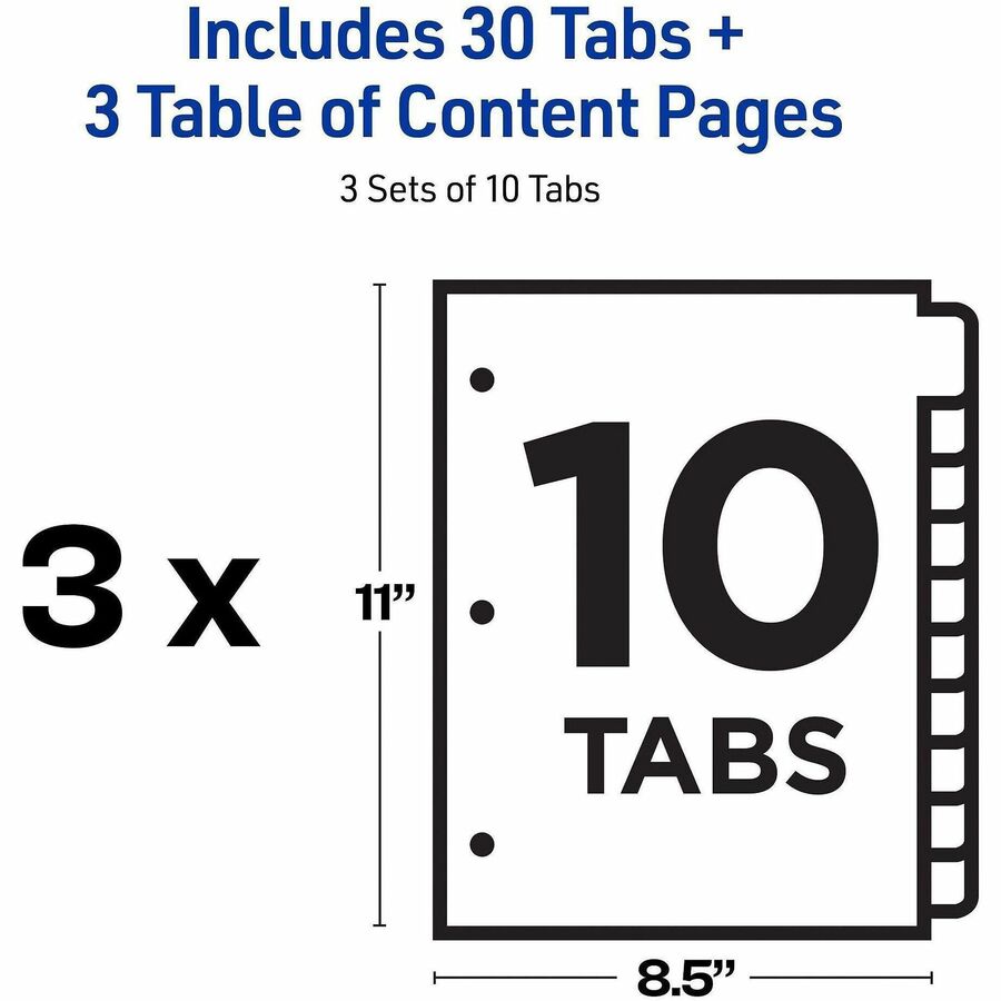 Avery Dividers, 10 Tabs, Ready Index (3 Sets of 11072) - Alternate-Image3