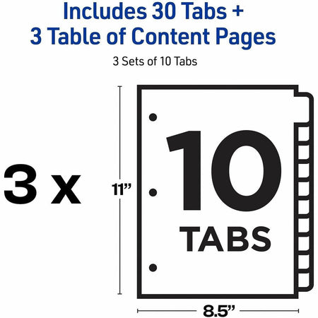 Avery Dividers, 10 Tabs, Ready Index (3 Sets of 11077) - Alternate-Image3