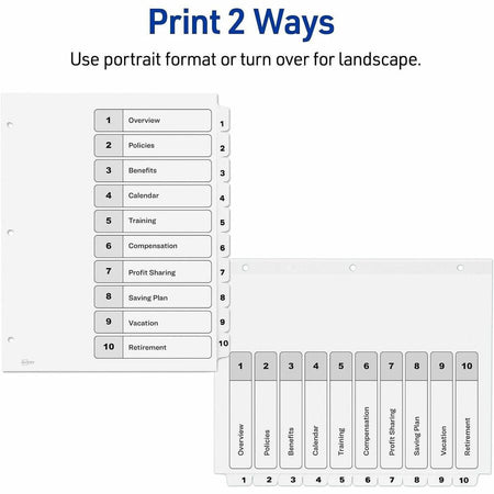Avery Dividers, 10 Tabs, Ready Index (3 Sets of 11077) - Alternate-Image2