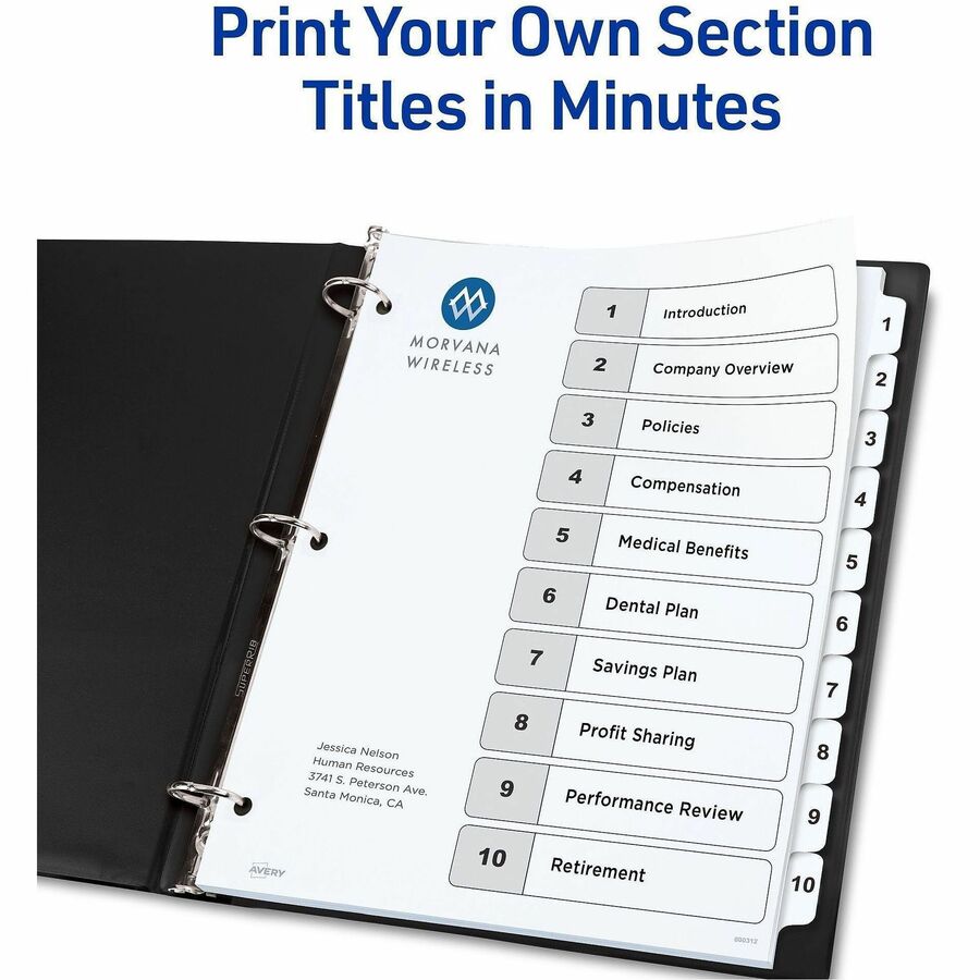 Avery Dividers, 10 Tabs, Ready Index (3 Sets of 11077) - Alternate-Image1