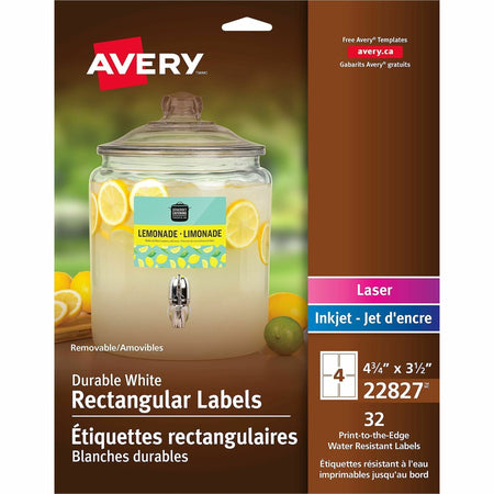 Avery Durable White Rectangle Film Labels - 2000
