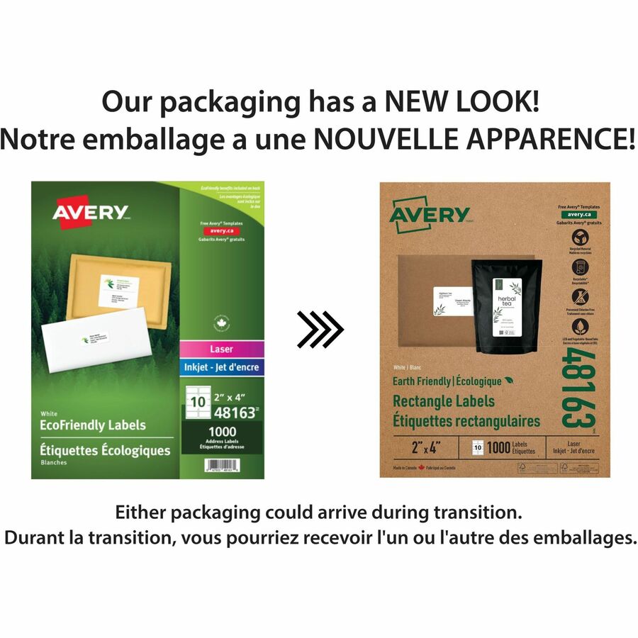 Avery Earth-Friendly White Rectangle Labels - Alternate-Image1