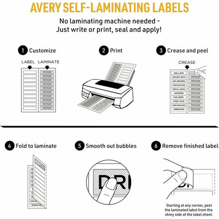 Avery Easy Align ID Labels: White Film Inkjet/Laser 250 Labels/Pack - Multipurpose & Labels