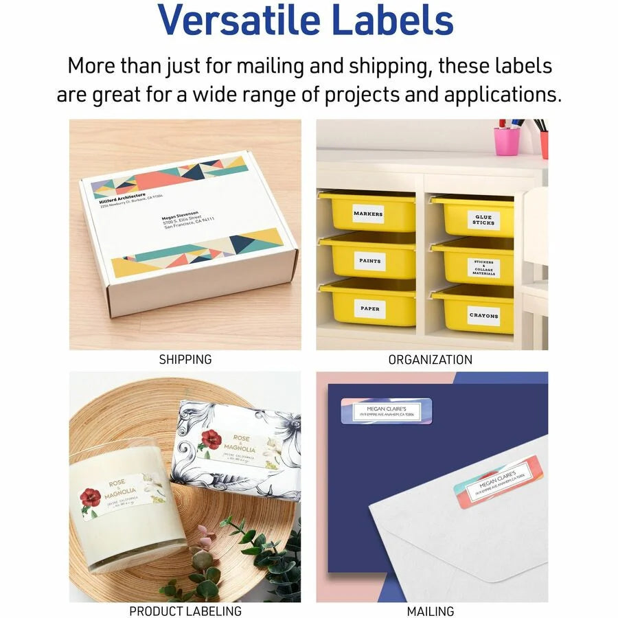 Avery Easy Peel Address Labels: 1x2-5/8’’ Inkjet White 750 Labels - Shipping