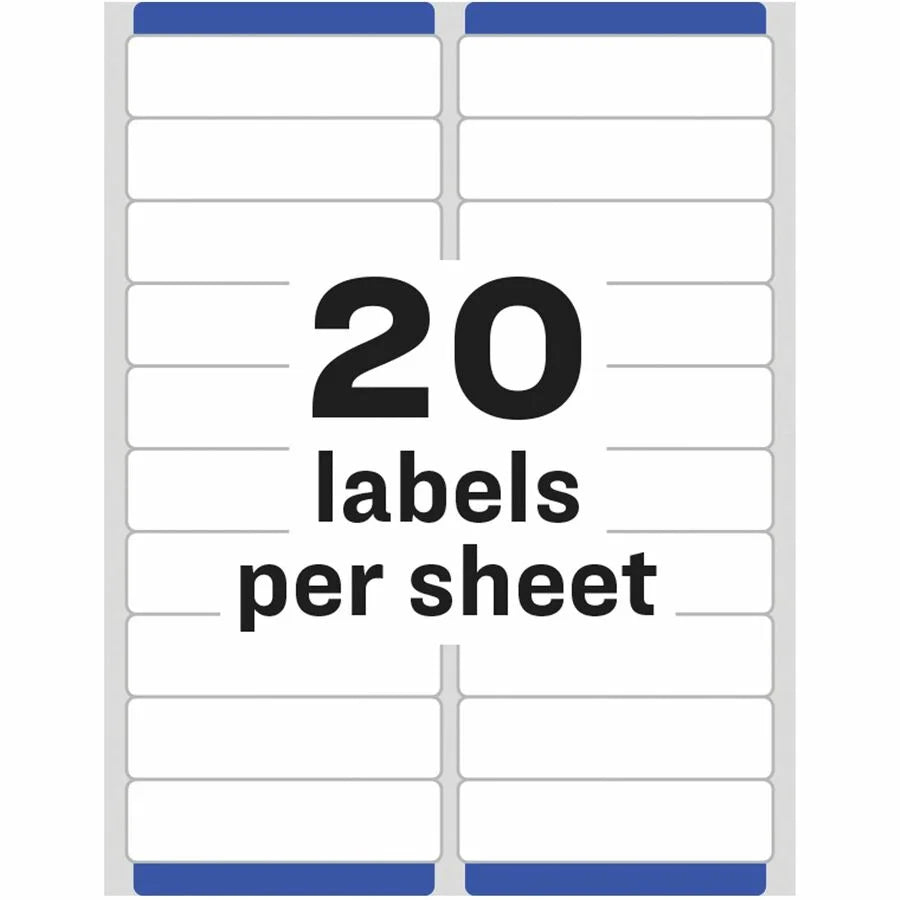 Avery Easy Peel Address Labels: Laser White 1x4’’ 500 Labels - Shipping