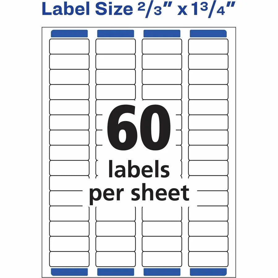 Avery Easy Peel Mailing Laser Labels: White Rectangle Labels 1500 Pack - Address / Shipping