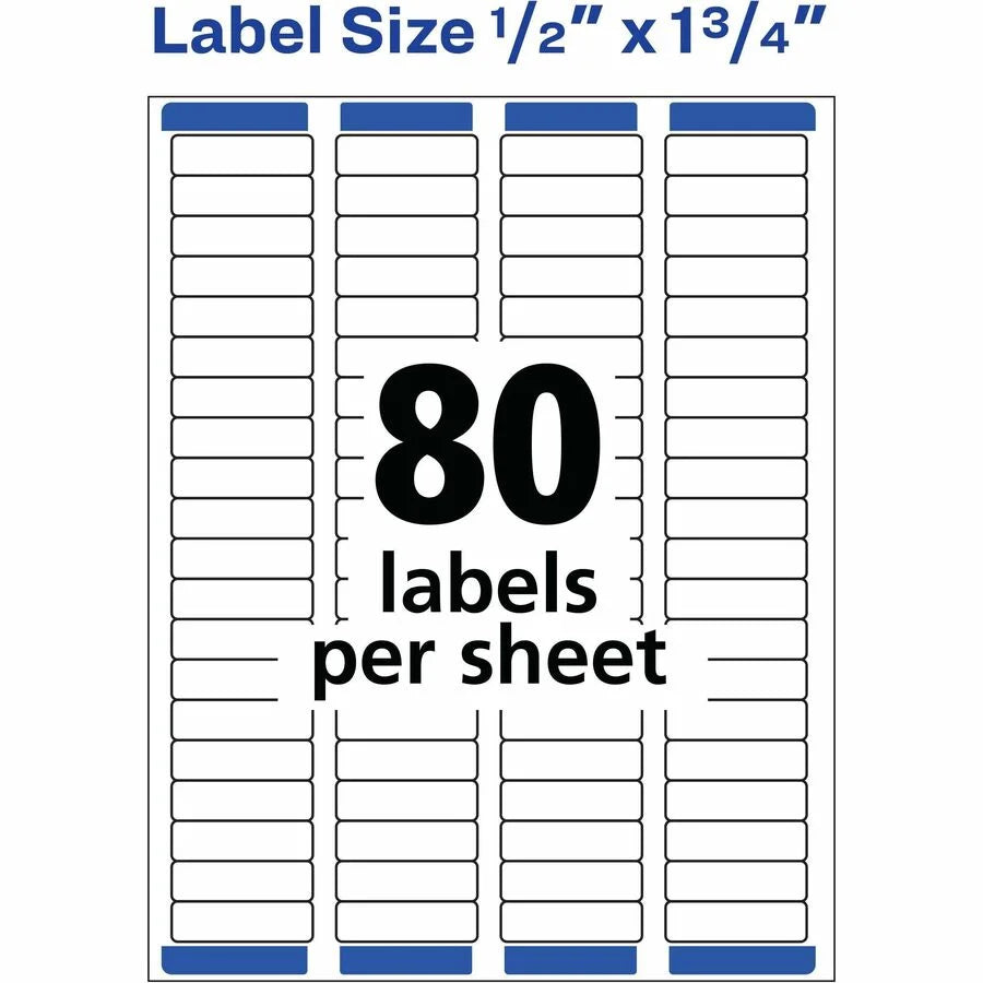 Avery Easy Peel Return Address Labels: 1/2’’ x 1 3/4’’ - 8000 Labels - Laser - White - Shipping