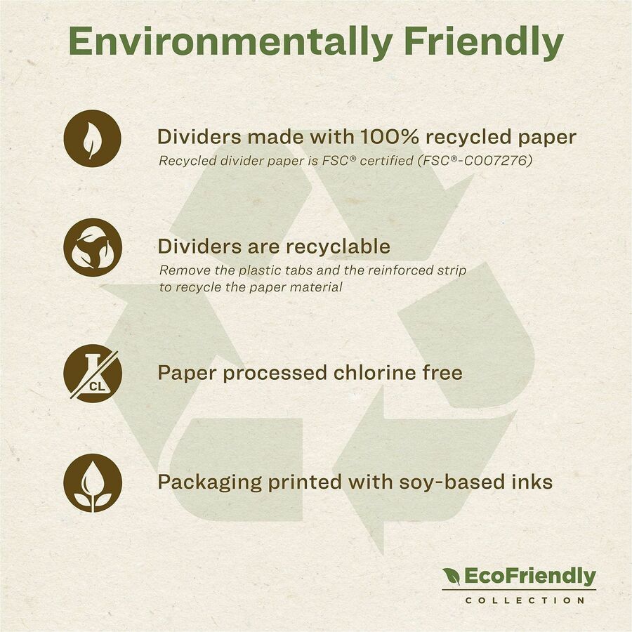 Avery EcoFriendly Recycled Dividers, 8 Tabs (3 Sets of 11081) - Alternate-Image3