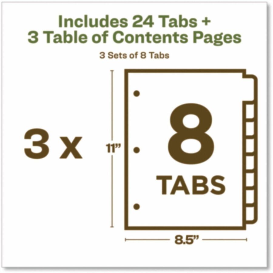 Avery EcoFriendly Recycled Dividers, 8 Tabs (3 Sets of 11081) - Alternate-Image5