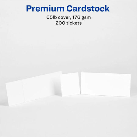 Avery Event Tickets with Tear-Away Stubs - Customizable Matte White - 200 Pack - Tags &