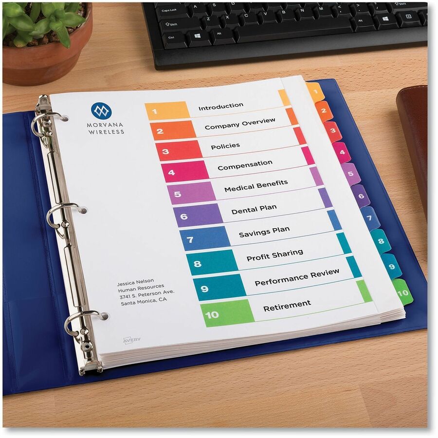 Avery Extra-Wide Dividers, 10 Tabs, Ready Index (11165) - Alternate-Image6