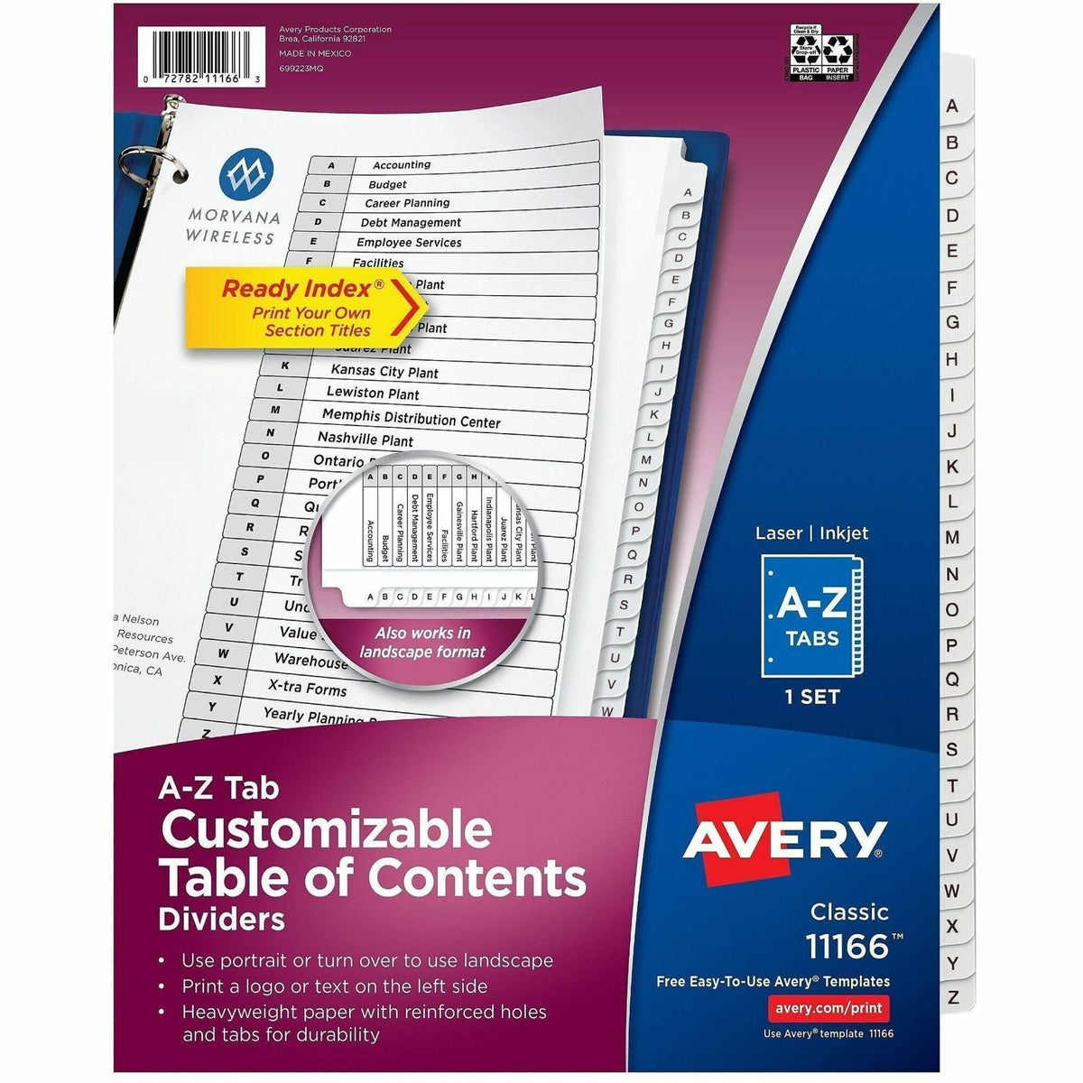 Avery Extra-Wide Dividers, 26 Tabs, Ready Index (11166) - 2000