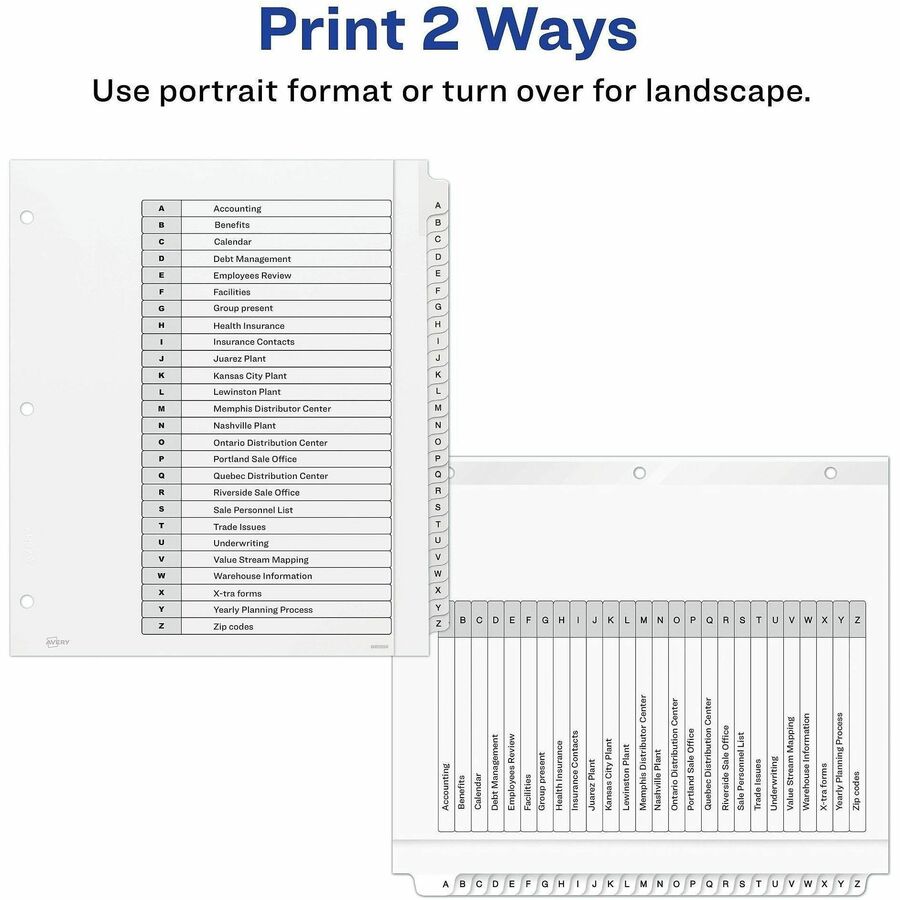 Avery Extra-Wide Dividers, 26 Tabs, Ready Index (11166) - Alternate-Image4