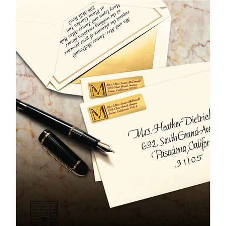 Avery Foil Mailing Labels: Gold Rectangle Labels for Inkjet Printers - Address / Shipping