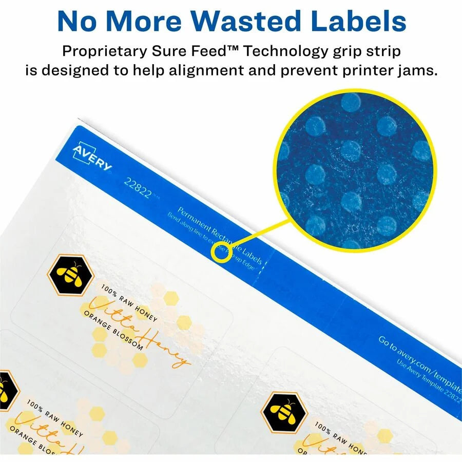 Avery Glossy Clear Rectangle Labels: Crystal Film Inkjet/Laser 2’’ x 3’’ 80 Labels - Multipurpose & ID