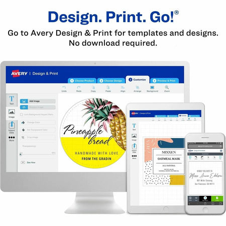 Avery Glossy White Oval Labels - Waterproof Inkjet & Laser Compatible - Multipurpose ID