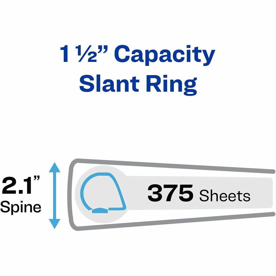 Avery Heavy-Duty View Binder, 1.5" Slant Rings, 11"x17" , White (72125) - Alternate-Image1