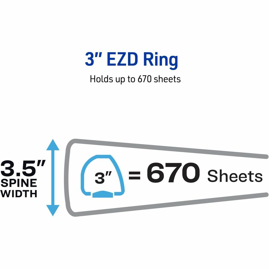 Avery Heavy-Duty View Binder, 3" EZD Rings, 1 White Binder (79193) - Alternate-Image3