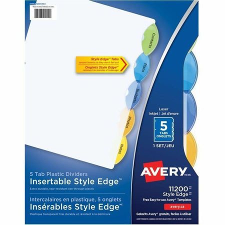 Avery Insertable Style Edge Plastic Dividers - 1100