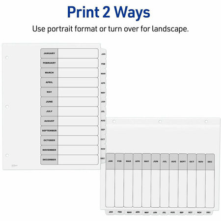 Avery Jan-Dec Dividers, 12 Tabs, Ready Index (6 Sets of 11826) - Alternate-Image2