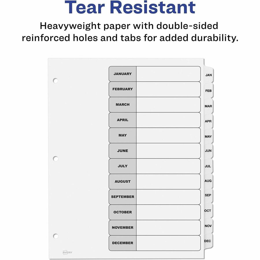 Avery Jan-Dec Dividers, 12 Tabs, Ready Index (6 Sets of 11826) - Alternate-Image5