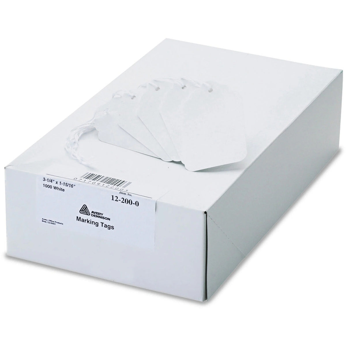 Avery Marking Tags: Strung 3-1/4’’ x 1-15/16’’ - 1000 Tags - White Twine Fastener - & Tickets
