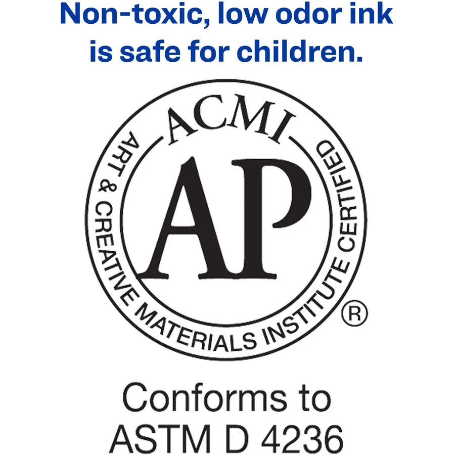 Avery Marks A Lot Permanent Markers - Jumbo Desk-Style - Black Ink - 1 Dozen - & Dry-Erase