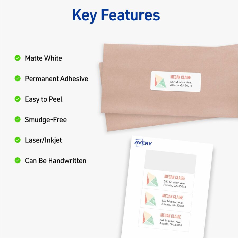 Avery Mini-Sheets(R) Address Labels, 1" x 2-5/8" , 200 Labels (2160) - Alternate-Image1