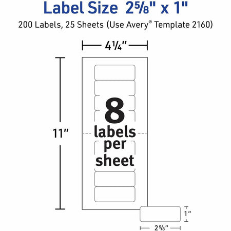 Avery Mini-Sheets(R) Address Labels, 1" x 2-5/8" , 200 Labels (2160) - Alternate-Image4