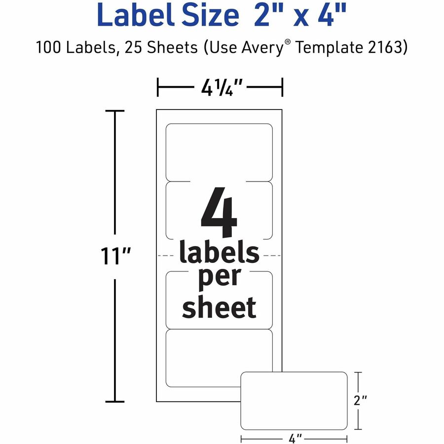 Avery Mini-Sheets(R) Shipping Labels, 2" x 4" , 100 Labels (2163) - Alternate-Image4