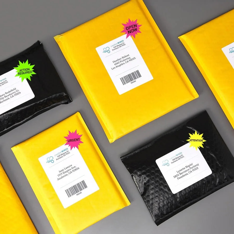 Avery Neon Burst Labels: 2 1/4’’ Diameter Permanent Adhesive Laser Colors - 180 Labels - Address / Shipping