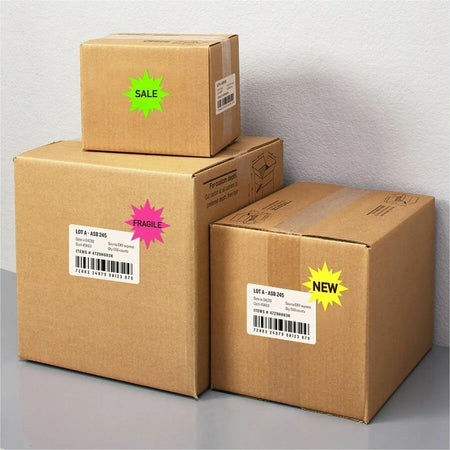 Avery Neon Burst Labels: 2 1/4’’ Diameter Permanent Adhesive Laser Colors - 180 Labels - Address / Shipping
