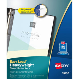 Avery Non-Glare Sheet Protectors: Letter Size Clear Polypropylene - 50/Box - Protectors
