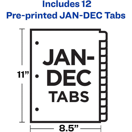 Avery® Preprinted Monthly Tabs Plastic Dividers - Alternate-Image3