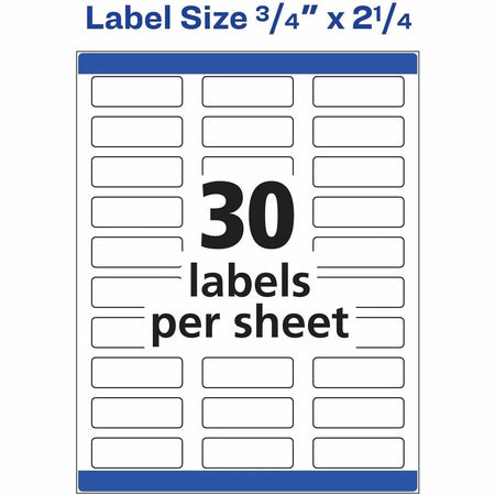 Avery Print-to-the-Edge Copier Address Labels - 3/4’’ x 2 1/4’’ - 750 - 25 Sheets - Shipping