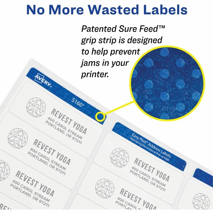 Avery Print-to-the-Edge Copier Address Labels - 3/4’’ x 2 1/4’’ - 750 - 25 Sheets - Shipping