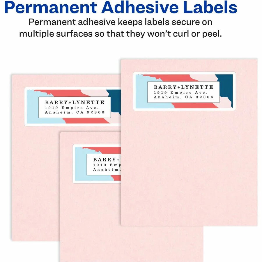 Avery Print-to-the-Edge Copier Address Labels - 3/4’’ x 2 1/4’’ - 750 - 25 Sheets - Shipping