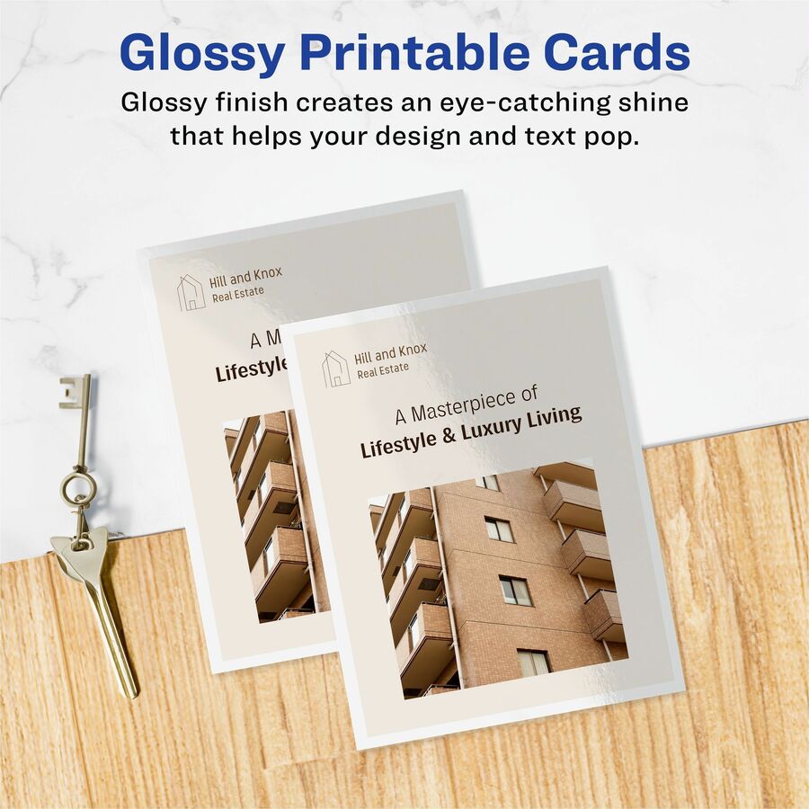 Avery Printable Postcards, 4.25" x 5.5" , Glossy White (8383) - Alternate-Image1
