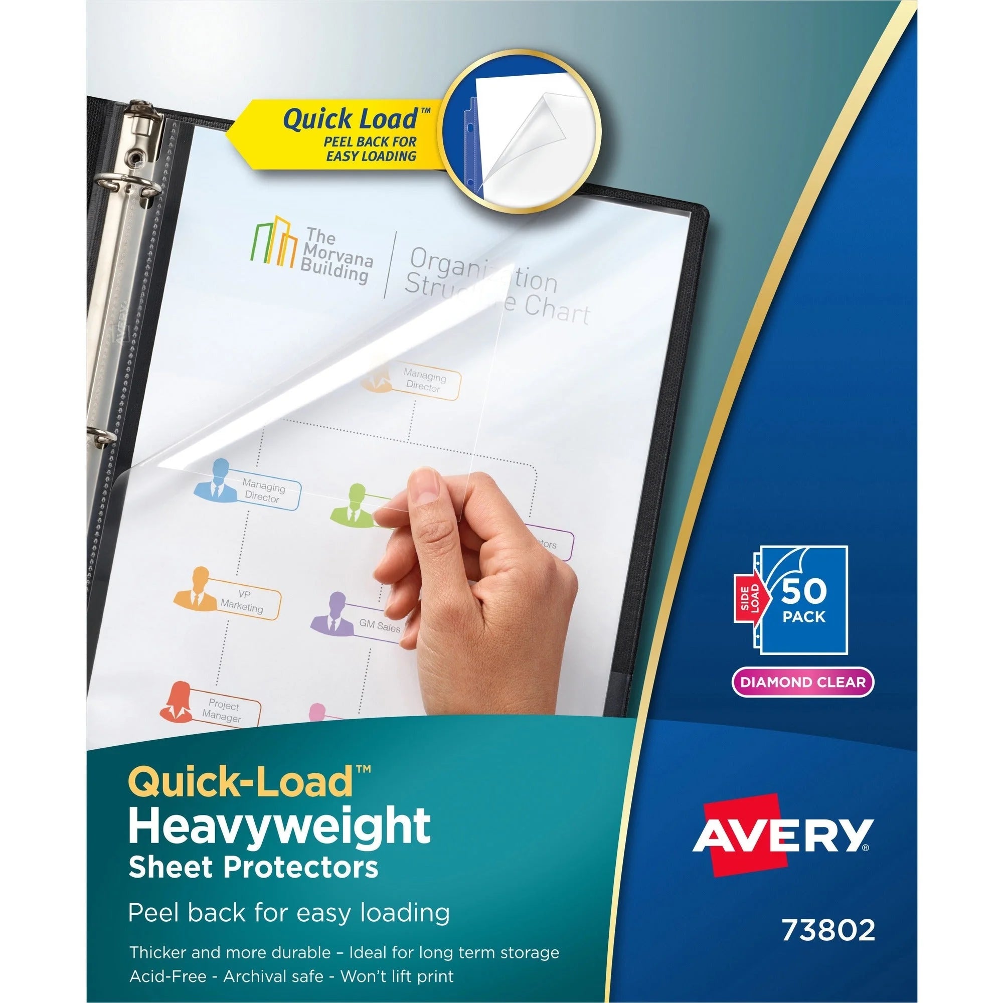 Avery Quick-Load Sheet Protectors: Clear Polypropylene Letter Size 50/Box - Protectors