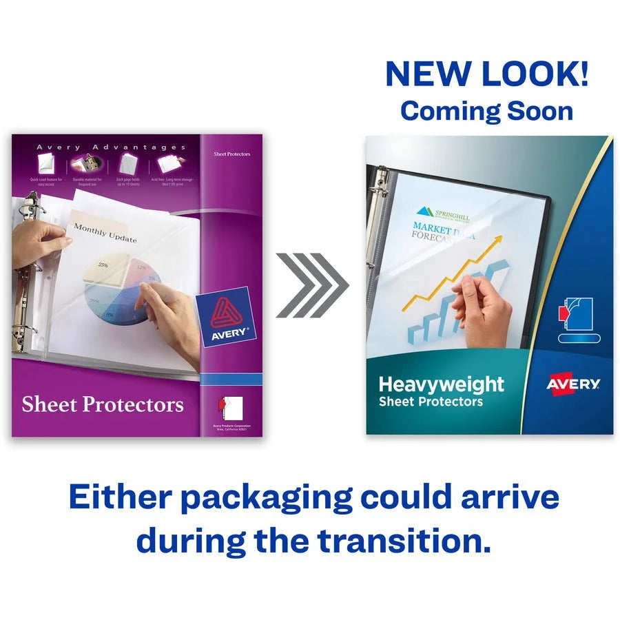 Avery Quick-Load Sheet Protectors: Clear Polypropylene Letter Size 50/Box - Protectors