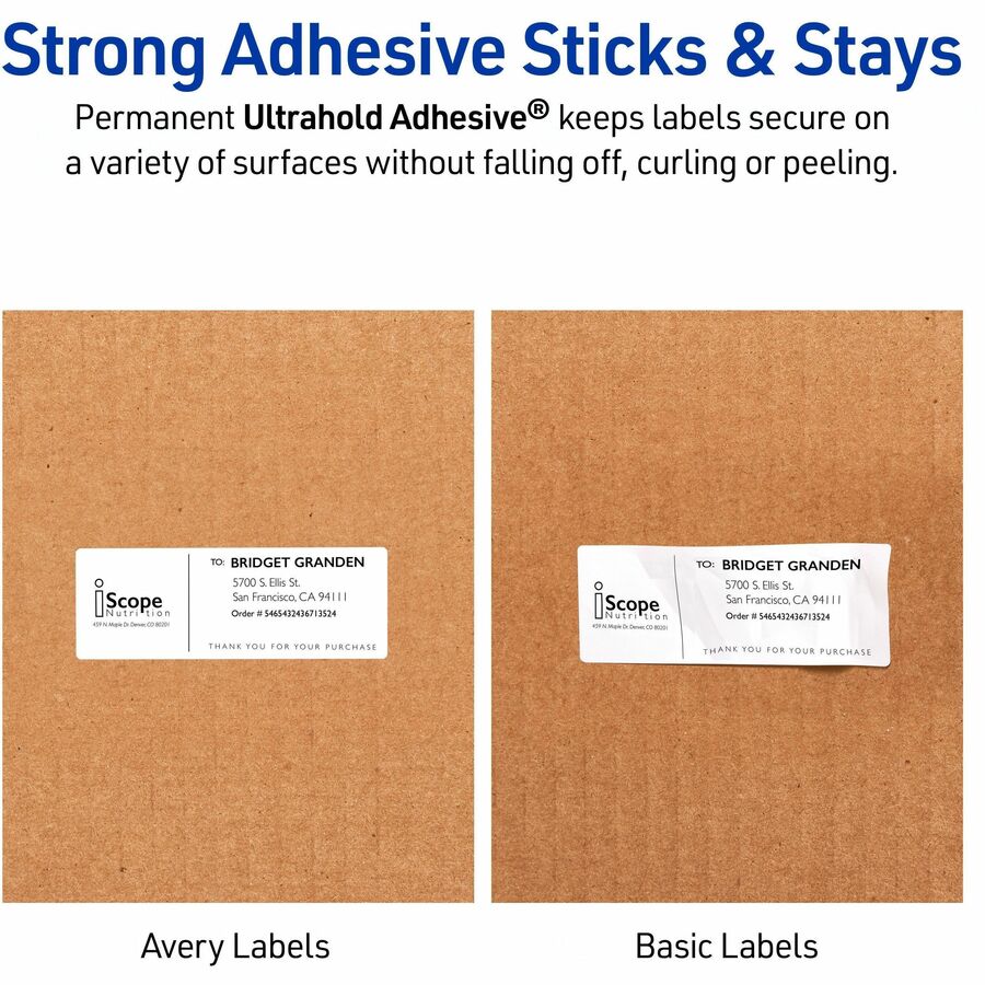 Avery® 1-1/3" x 4" Labels, Ultrahold, 700 Labels (5522) - Alternate-Image3