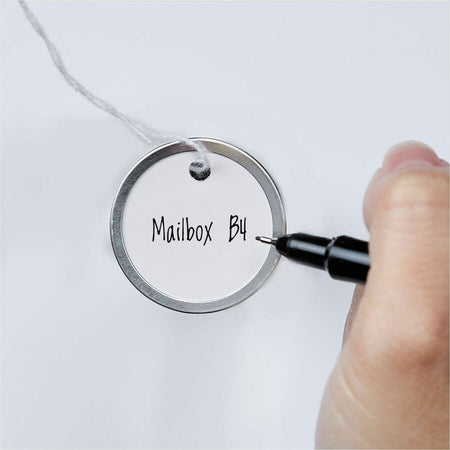 Avery&reg; 1-1/4" Metal Rim Key Tags, Strung, White, 500 Tags (14313) - Alternate-Image2