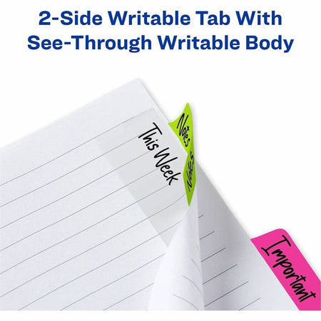 Avery® 2’’ Multi-use Ultra Tabs - 48 Tab(s) - 1.50’’ Tab Height x Width - Clear Film Neon Pink Paper Green - Index