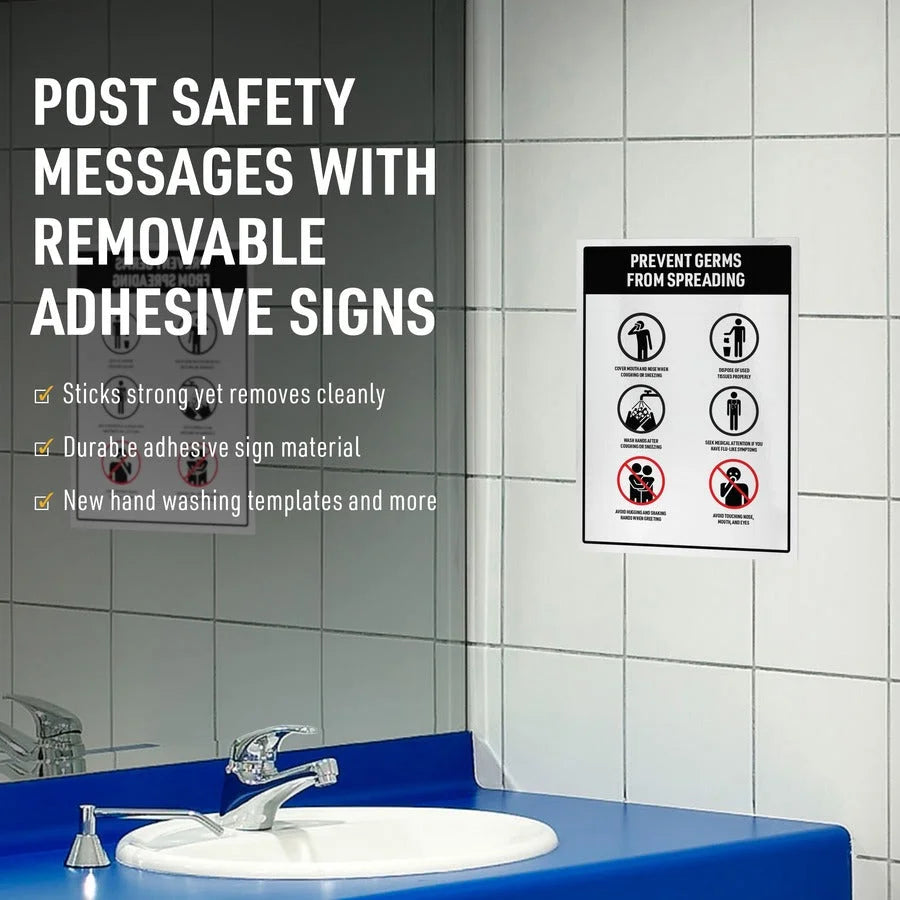 Avery® 5’’x7’’ Removable Label Safety Signs - Water-Resistant Film - 30-Pack - Specialty & Warning Labels