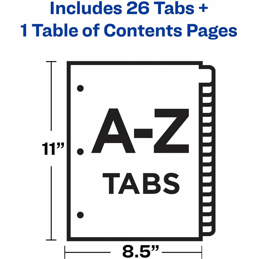 Avery Ready Index A-Z 26 Tab Dividers, Customizable TOC, 1 Set (11828) - Alternate-Image3