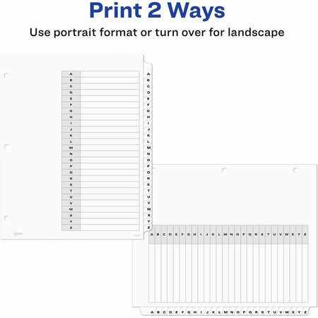 Avery Ready Index A-Z 26 Tab Dividers, Customizable TOC, 1 Set (11828) - Alternate-Image2